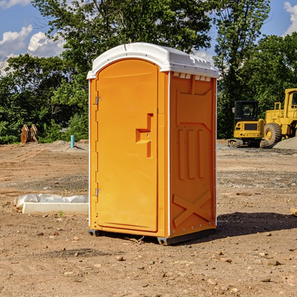 how often are the porta potties cleaned and serviced during a rental period in Unity